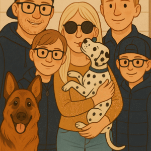 Graphically designed family portrait