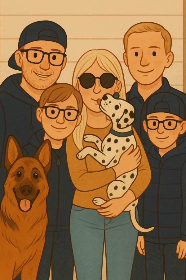 Graphically designed family portrait